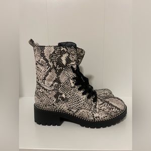 Snakeskin Combat Boot